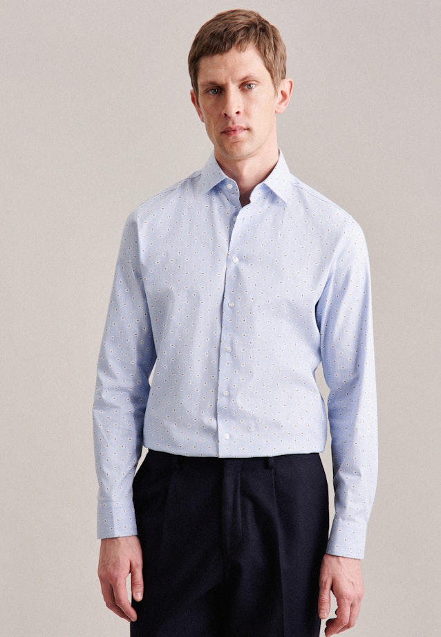 Chemise Business Shaped Twill (sergé) Col Kent in Bleu Clair | Seidensticker Onlineshop