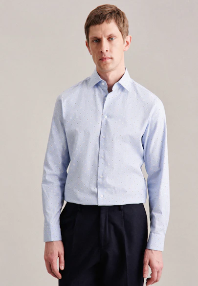 Shaped Business shirt Print in Light Blue |  Seidensticker Onlineshop
