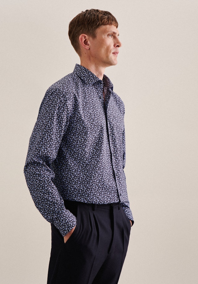 Regular Business Hemd Paisley in Dunkelblau | Seidensticker Onlineshop