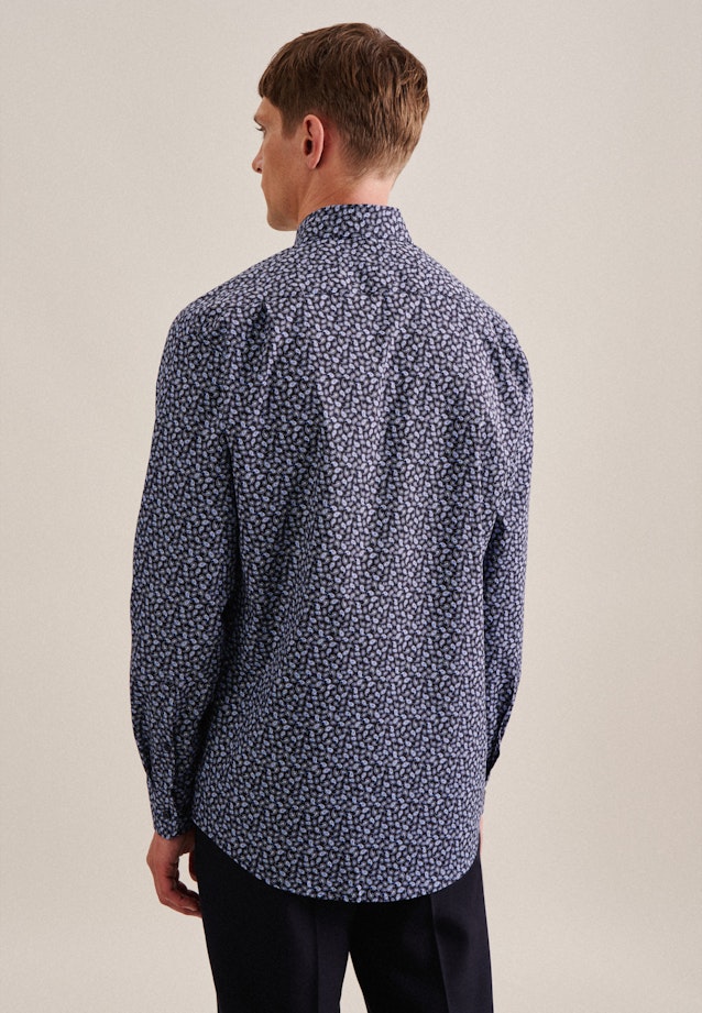 Regular Business shirt Paisley in Dark Blue |  Seidensticker Onlineshop
