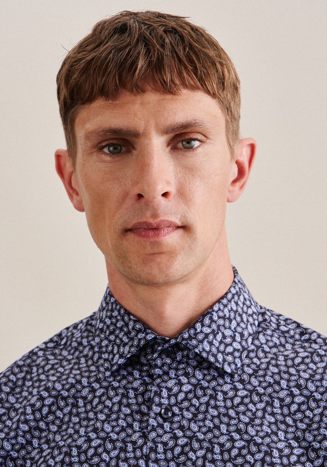Regular Business Hemd Paisley in Dunkelblau | Seidensticker Onlineshop