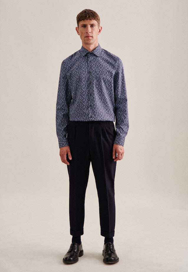 Regular Business shirt Paisley in Dark Blue |  Seidensticker Onlineshop