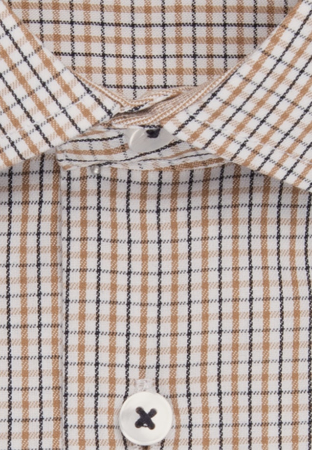 Non-iron Twill Business overhemd in Regular with Kentkraag in Bruin |  Seidensticker Onlineshop