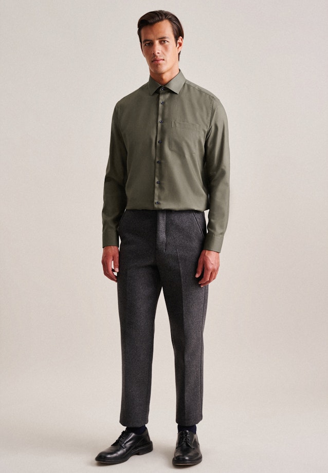 Regular Business Hemd Uni in Grün |  Seidensticker Onlineshop