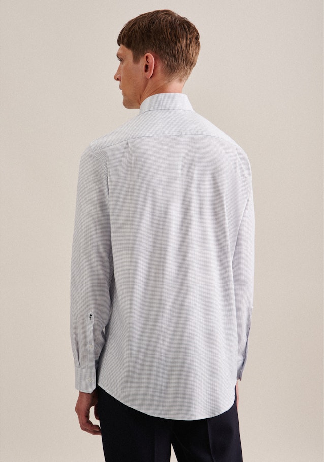 Non-iron Herringbone pattern Business Shirt in Regular with Kent-Collar in Medium Blue | Seidensticker Onlineshop