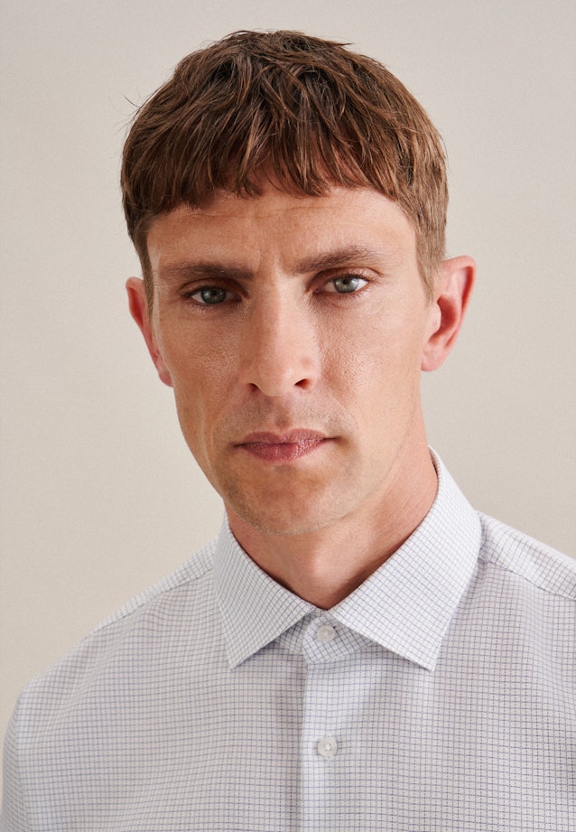 Regular Business shirt Check in Medium Blue |  Seidensticker Onlineshop