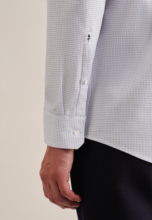Regular Business shirt Check in Medium Blue |  Seidensticker Onlineshop