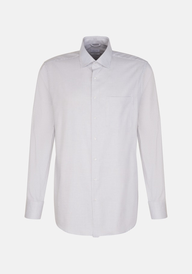 Non-iron Herringbone pattern Business Shirt in Regular with Kent-Collar in Medium Blue |  Seidensticker Onlineshop