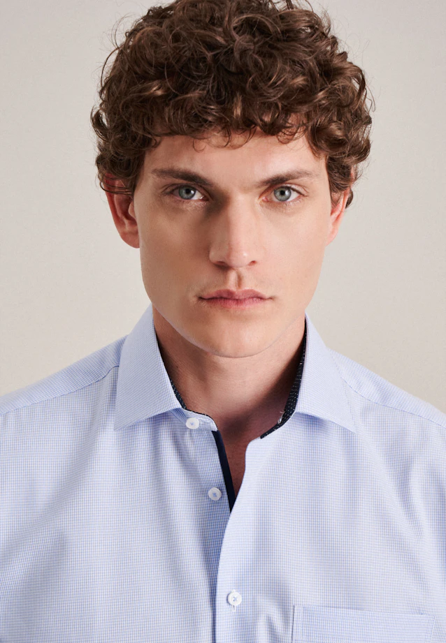 Regular Business shirt Check in Light Blue |  Seidensticker Onlineshop