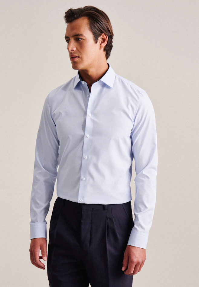 Slim Business Hemd Streifen in Hellblau | Seidensticker Onlineshop