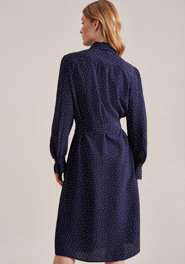 Plain weave Midi (knee-length) Dress in Dark Blue | Seidensticker Onlineshop