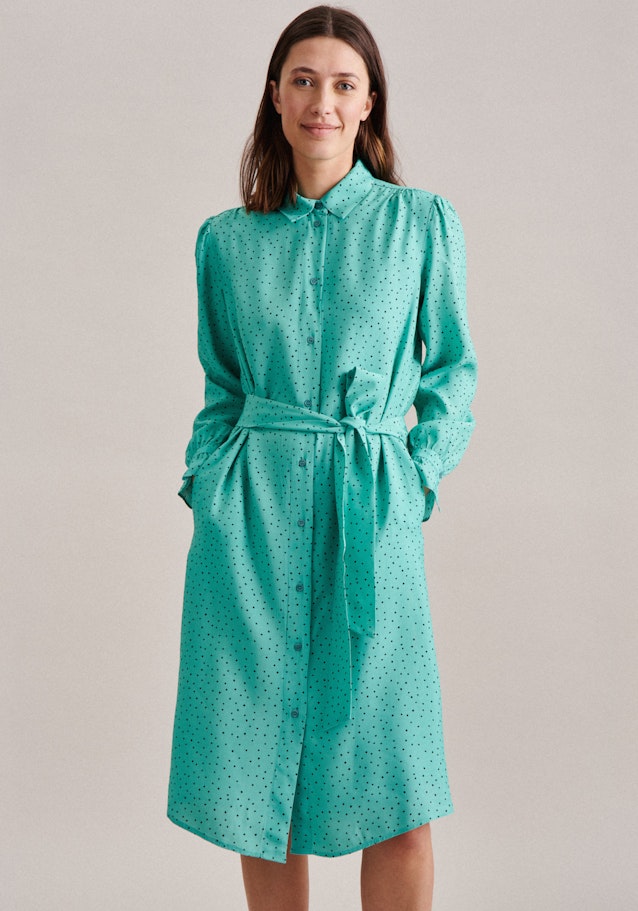 Plain weave Midi (knee-length) Dress in Turquoise | Seidensticker Onlineshop