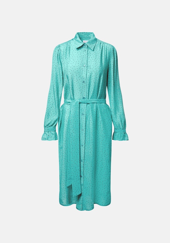 Plain weave Midi (knee-length) Dress in Turquoise |  Seidensticker Onlineshop