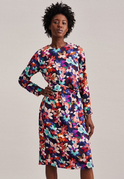 Kleid Druck in Dunkelblau |  Seidensticker Onlineshop