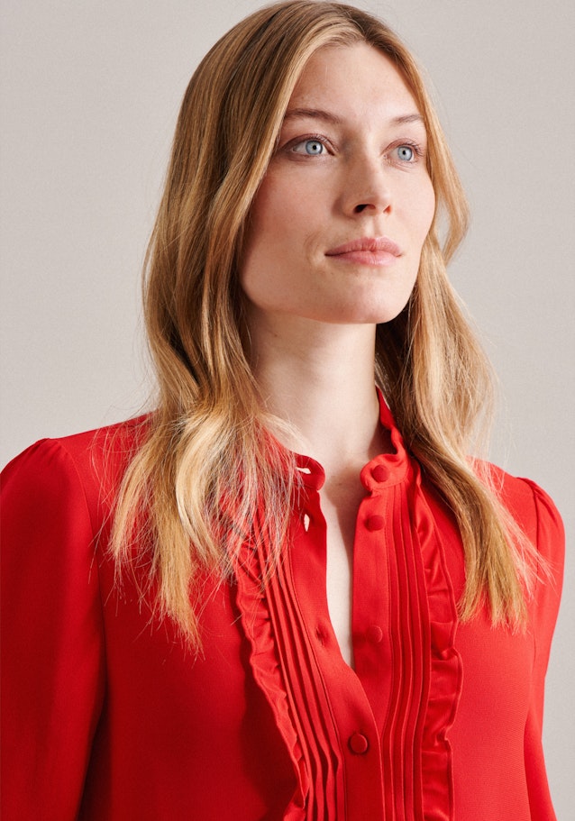 Crepe Stand-Up Blouse in Red | Seidensticker Onlineshop