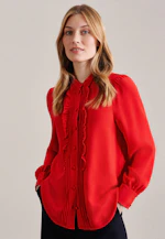 Stand collar blouse Uni in Red |  Seidensticker Onlineshop