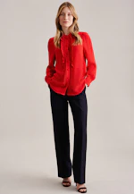 Stand collar blouse Uni in Red |  Seidensticker Onlineshop
