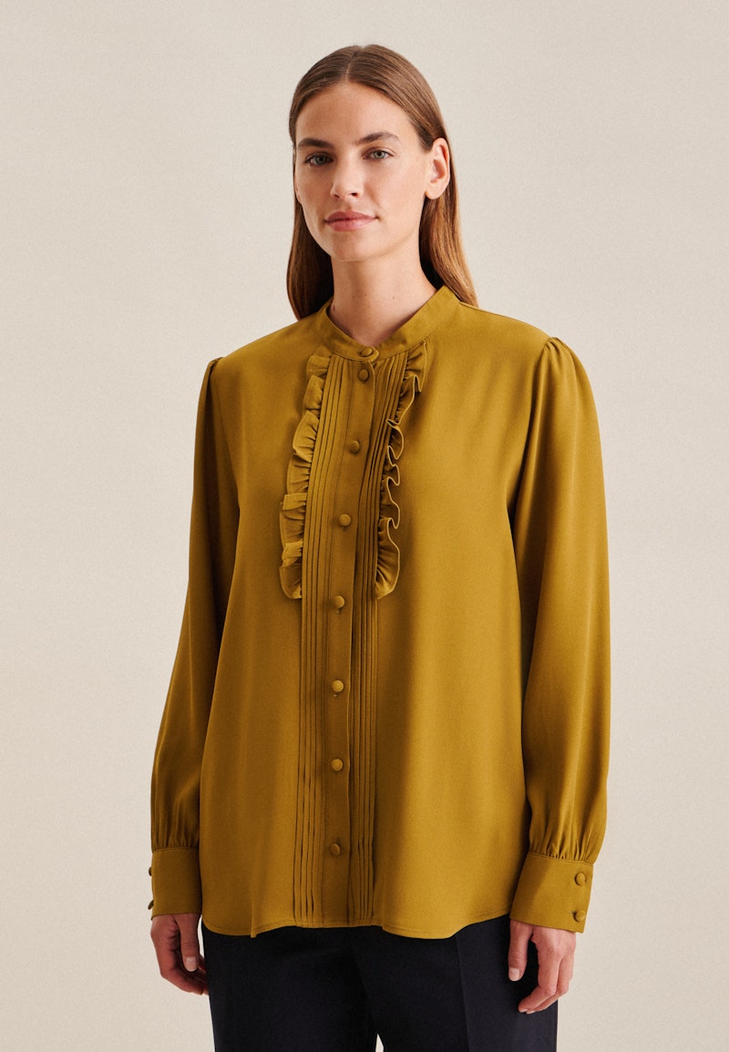 Crepe Stand-Up Blouse