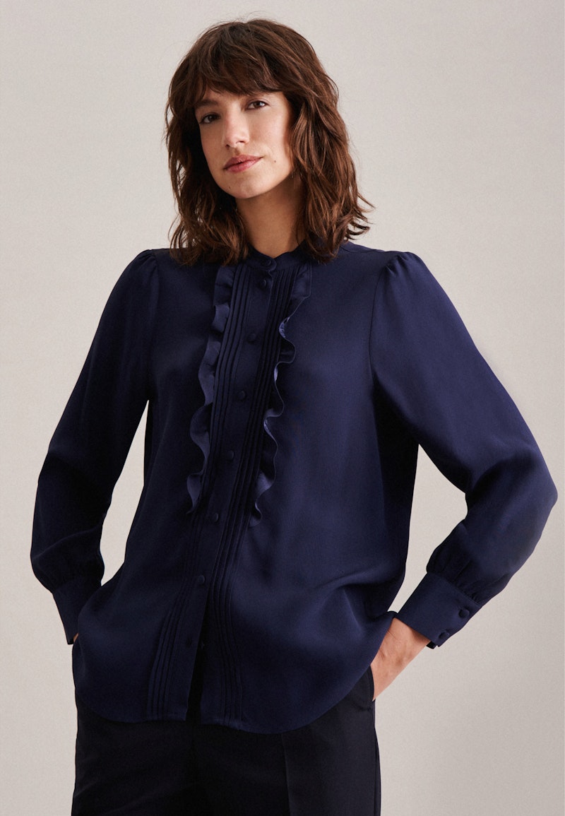 Crepe Stand-Up Blouse