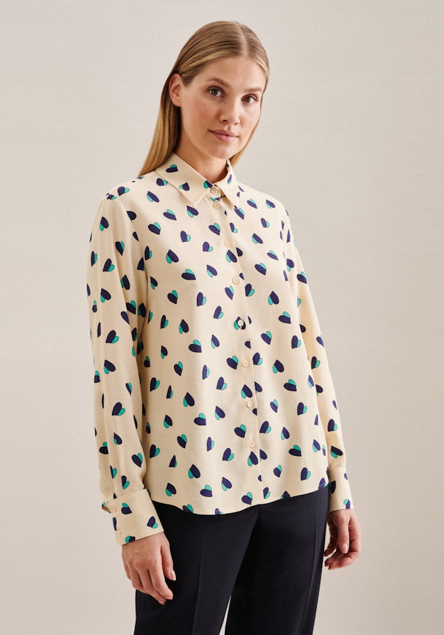 Long sleeve Crepe Shirt Blouse in Turquoise | Seidensticker Onlineshop