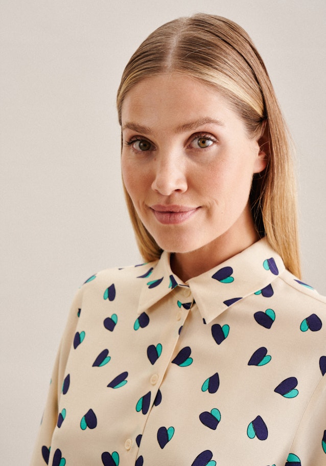 Regular Hemdbluse Druck in Türkis | Seidensticker Onlineshop