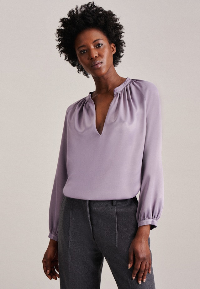 Long sleeve Satin Shirt Blouse in Purple | Seidensticker Onlineshop