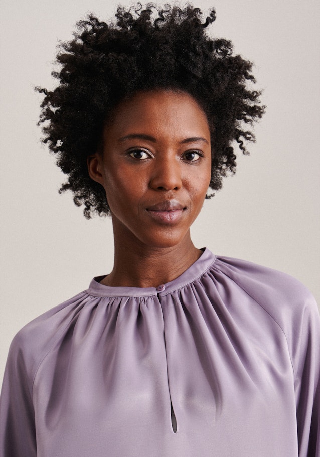 Long sleeve Satin Shirt Blouse in Purple |  Seidensticker Onlineshop
