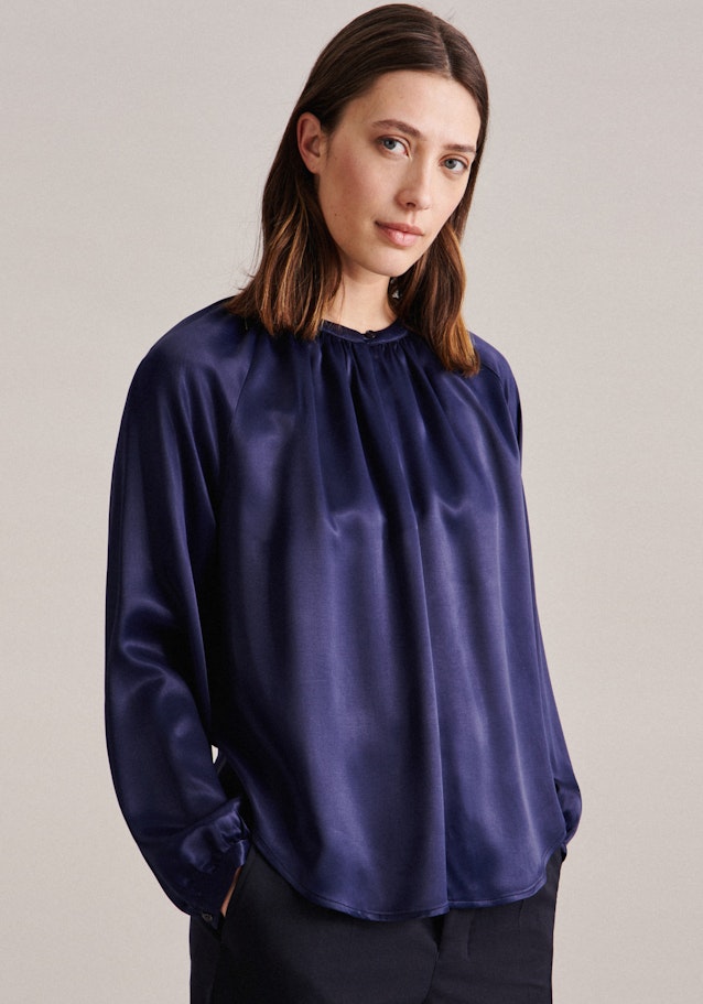 Satin Shirt Blouse in Dark Blue | Seidensticker Onlineshop