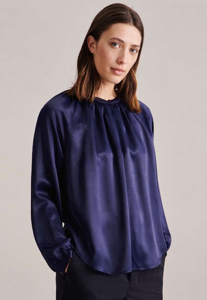 Shirt Blouse Uni in Dark Blue |  Seidensticker Onlineshop