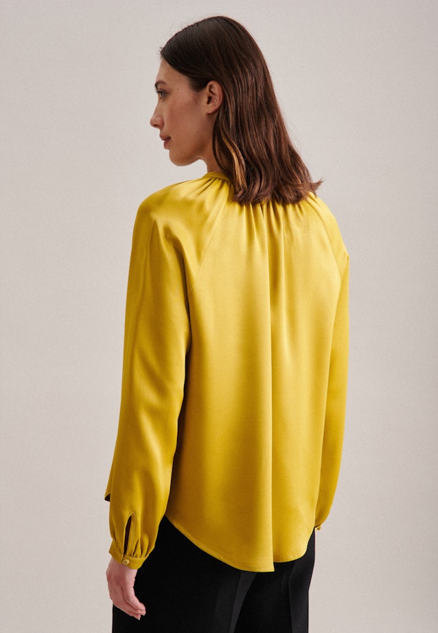 Long sleeve Satin Shirt Blouse in Yellow | Seidensticker Onlineshop