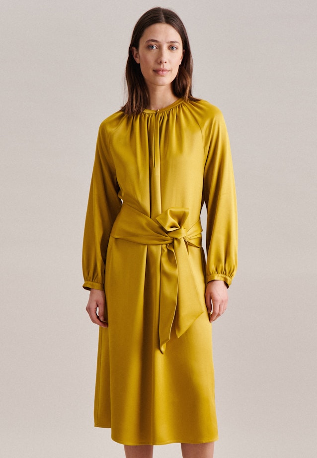 Satin Midi (knee-length) Dress in Yellow | Seidensticker Onlineshop