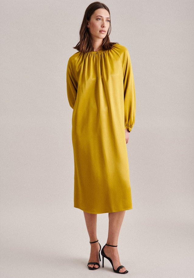 Satin Midi (knee-length) Dress in Yellow |  Seidensticker Onlineshop