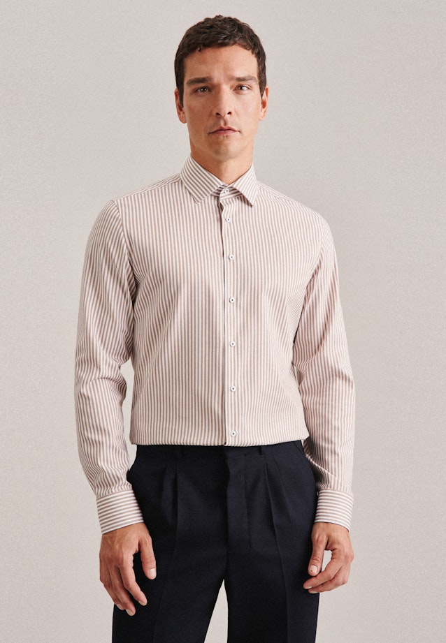 Slim Business Hemd Streifen in Braun |  Seidensticker Onlineshop