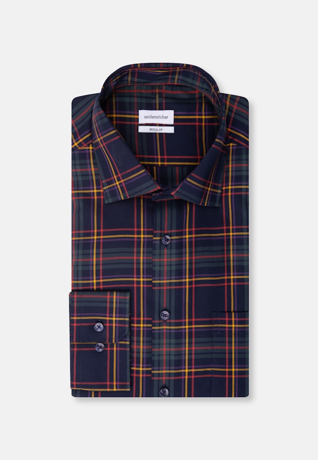Regular Chemise d'affaires carreaux in Bleu Foncé |  Seidensticker Onlineshop