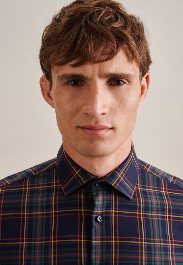 Slim Chemise d'affaires carreaux in Bleu Foncé |  Seidensticker Onlineshop