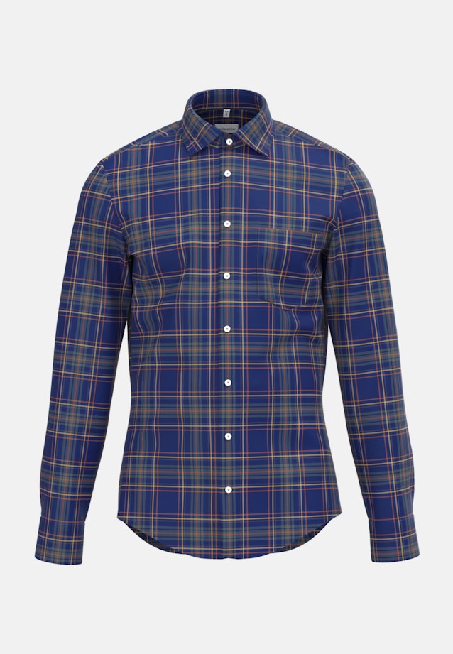 Chemise Business Shaped Twill (sergé) Col Kent in Bleu Foncé |  Seidensticker Onlineshop