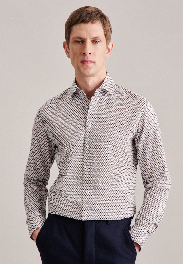 Slim Business shirt Print in Brown |  Seidensticker Onlineshop