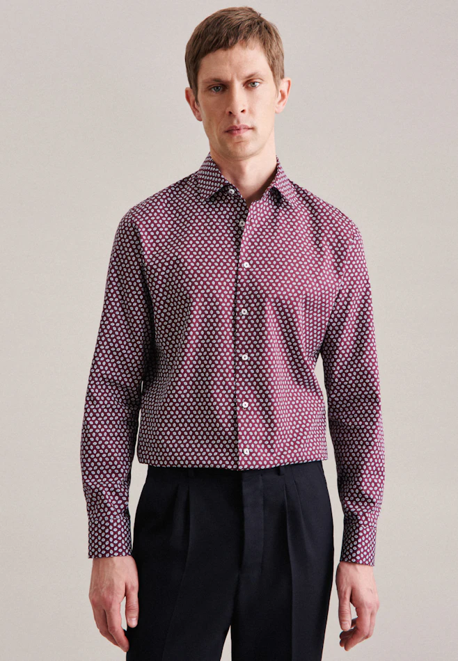 Slim Business Hemd Druck in Rot | Seidensticker Onlineshop