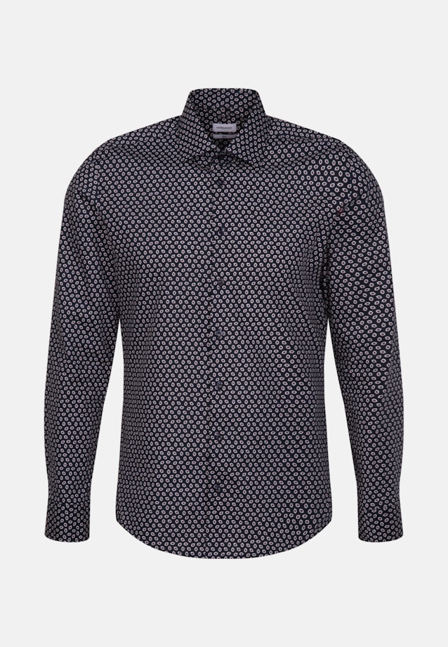 Slim Business Hemd Druck in Dunkelblau |  Seidensticker Onlineshop
