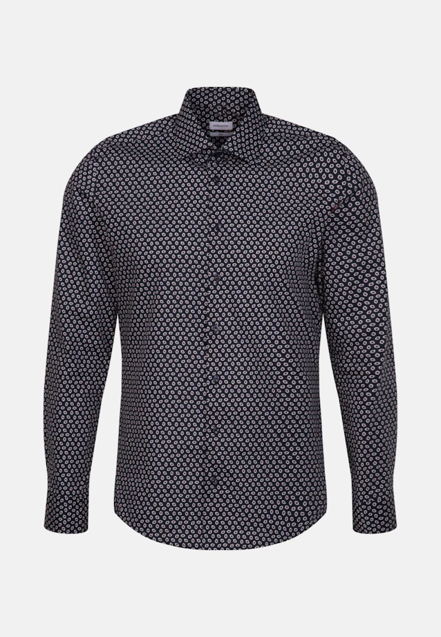 Slim Business Hemd Druck in Dunkelblau |  Seidensticker Onlineshop