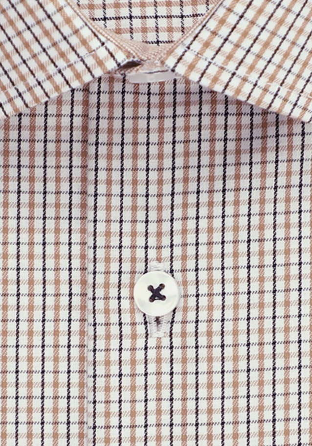 Non-iron Twill Business Shirt in Slim with Kent-Collar in Brown |  Seidensticker Onlineshop