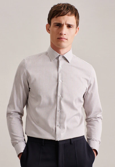 Shaped Chemise d'affaires carreaux in Marron |  Seidensticker Onlineshop