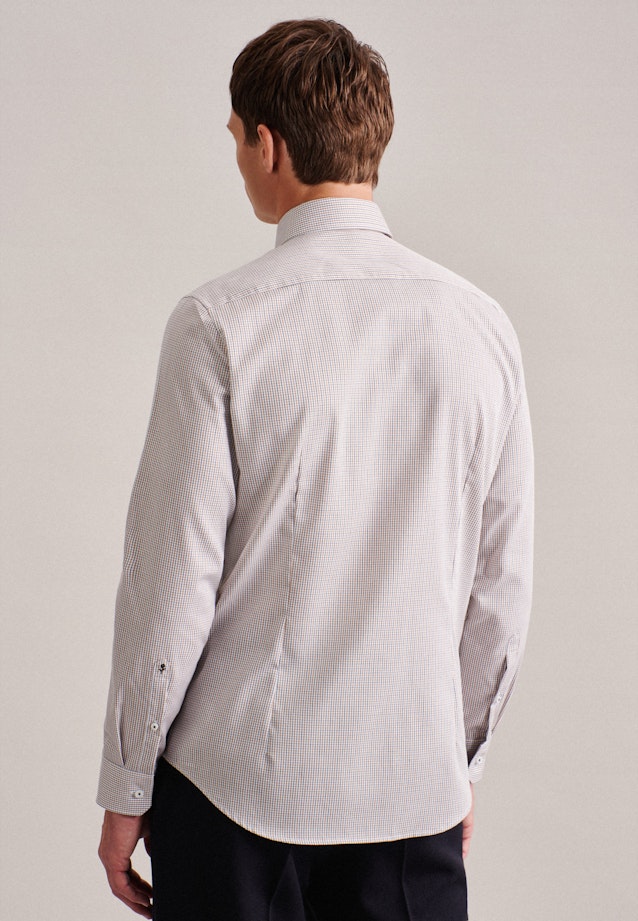 Shaped Business Hemd Karo in Braun |  Seidensticker Onlineshop