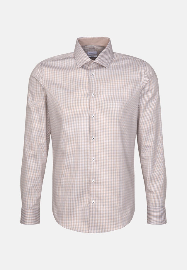 Shaped Business Hemd Karo in Braun |  Seidensticker Onlineshop