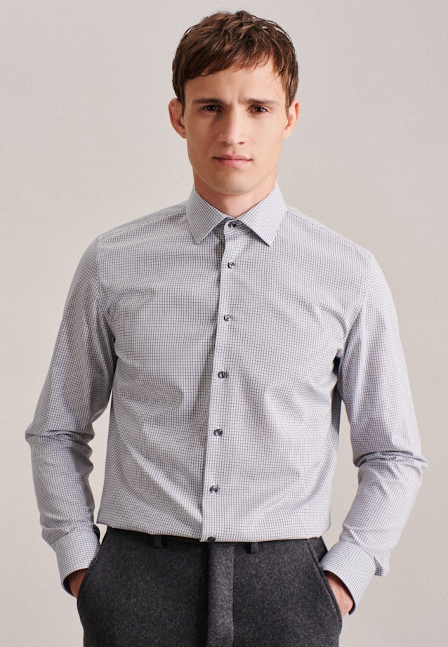 Non-iron Poplin Business Shirt in X-Slim with Kent-Collar in Grey |  Seidensticker Onlineshop