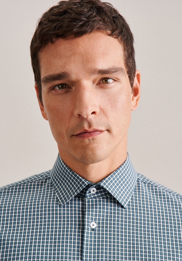 Non-iron Poplin Business Shirt in Slim with Kent-Collar in Green | Seidensticker Onlineshop