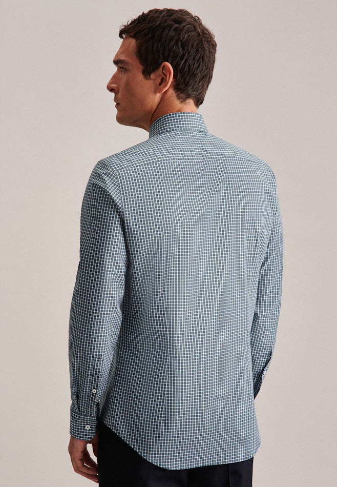 Non-iron Poplin Business Shirt in X-Slim with Kent-Collar in Green | Seidensticker online shop