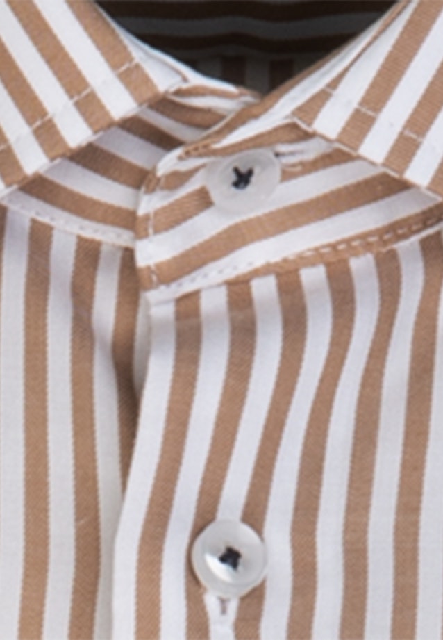 Non-iron Twill Business overhemd in Comfort with Kentkraag in Bruin |  Seidensticker Onlineshop
