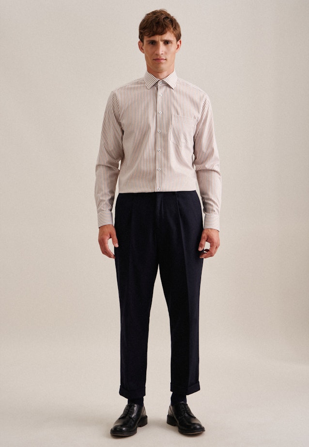 Comfort Chemise d'affaires rayures in Marron |  Seidensticker Onlineshop