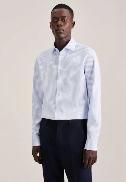 Comfort Chemise d'affaires rayures in Bleu Clair |  Seidensticker Onlineshop